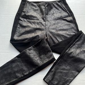 Lysee leggings faux leather front in black